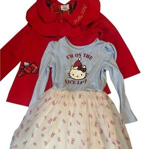 Hello Kitty Red Coat and Blue Dress Set
